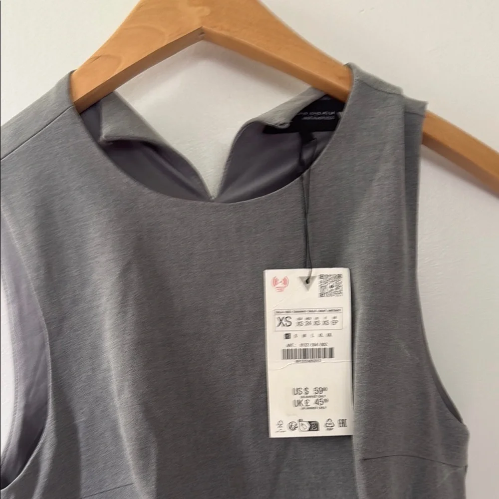 Zara Gray Pleated Sheath Mini Dress - Picture 4 of 5